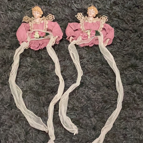 2 Vintage Victorian style angel Christmas ornaments - Picture 1 of 9